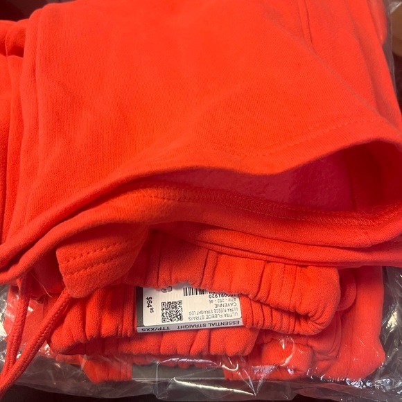 NWT Garage UltraFleece Straight Leg Sweatpants Cayenne Coral Pink Orange XXS - Picture 3 of 4
